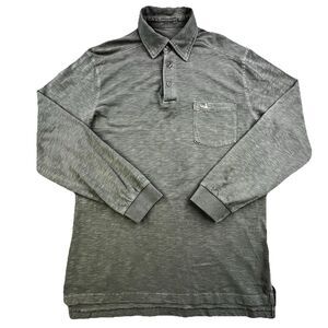 Southern Marsh Polo Shirt Mens S Sage Green Long Sleeve Seawash Slub Golf